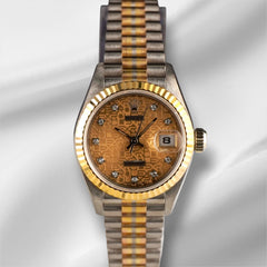 Rolex Datejust Tridor 26mm Anniversary Gold Dial Ladies Watch 69179
