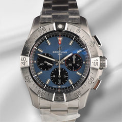 Breitling 44mm Avenger B01 Chrono 44mm Blue Dial Steel Mens Watch AB0147101C1A1