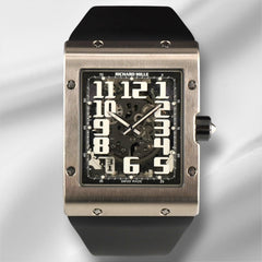 Richard Mille Extra Flat 38mm 18k White Gold Rubber Strap Men's Watch RM016