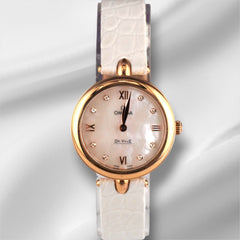 Omega 27.4mm De Ville Prestige 18K RG White MOP Watch 424.53.27.60.55.002