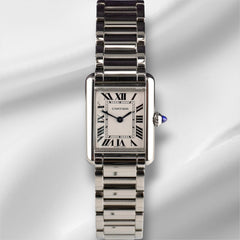 Cartier Tank Must 29.5 x 22mm Silver Roman Dial Steel Watch Ref 4322/WSTA0107