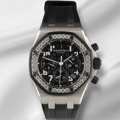 Audemars Piguet Royal Oak 37mm Offshore Chronograph Black Dial Watch 26048SK