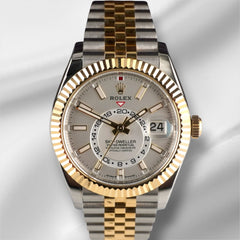 Rolex Sky-Dweller 42mm 18K Yellow Gold / Steel White Dial Men's Watch 336933