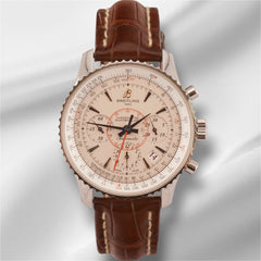 Breitling Montbrilliant 40mm Limited Steel Leather Brand Creme Dial AB0131