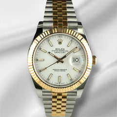 Rolex Datejust 41mm 18K YG / Steel White Dial Jubilee Men's Watch 126333