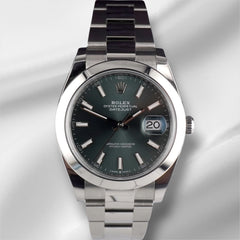 Rolex Datejust 41mm Mint Green Dial Oyster Steel Men's Watch 126300