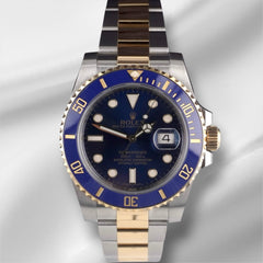 Rolex Submariner Date 40mm 18k Yellow Gold/Steel BLUE Oyster Mens Watch 116613LB