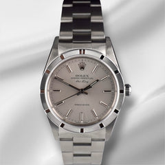 Rolex Oyster Perpetual Air King 34mm Silver Dial Steel Watch 14010 Papers
