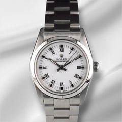Rolex Oyster Perpetual 31mm White Dial Steel Ladies Watch 67480 Papers