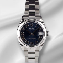 Rolex Datejust 31mm Blue Dial Oyster Band Steel Ladies Watch 278240 With Card