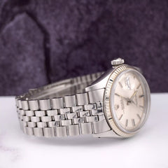 Test Rolex 36mm Datejust Mens Stainless Steel Watch Fluted Jubilee Silver Dial 1601 (Copy)